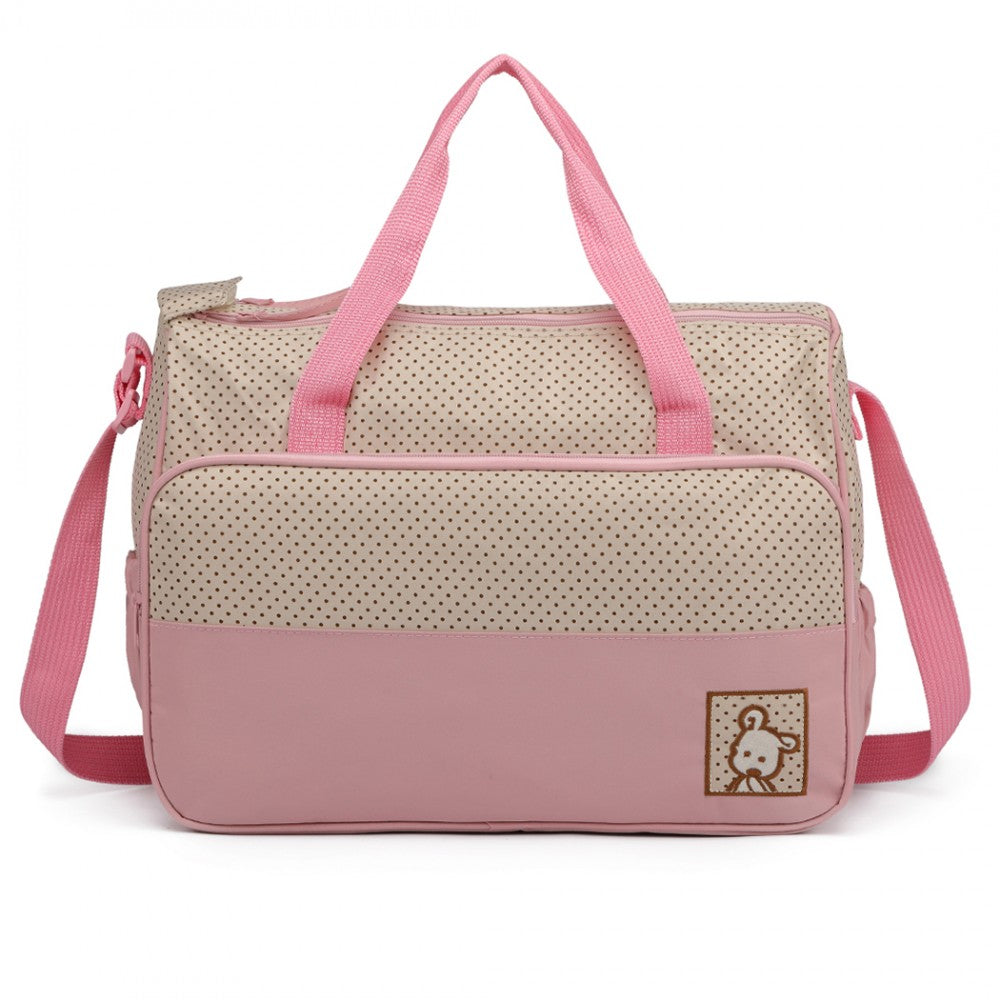 bag  Pink Polka Dot Maternity Baby Changing Bag Set Moda Bags My Store