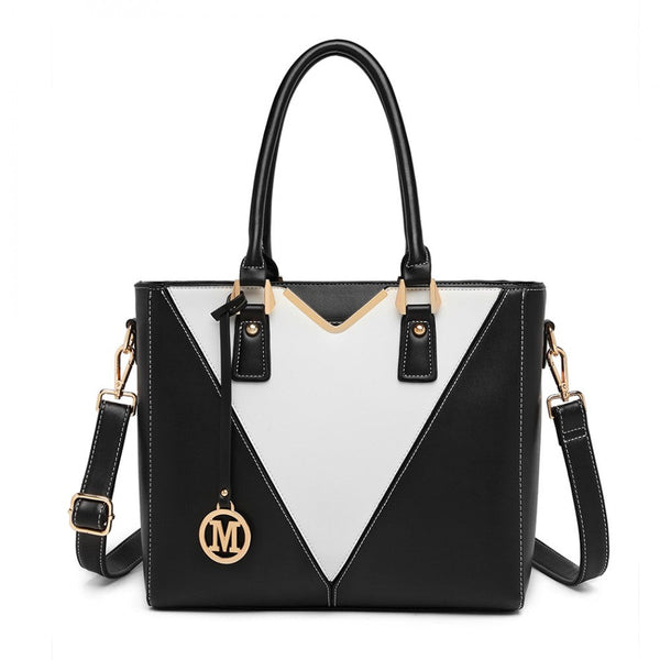 bag  Miss Lulu Leather Look V-Shape Shoulder Handbag Moda Bags Moda Bags