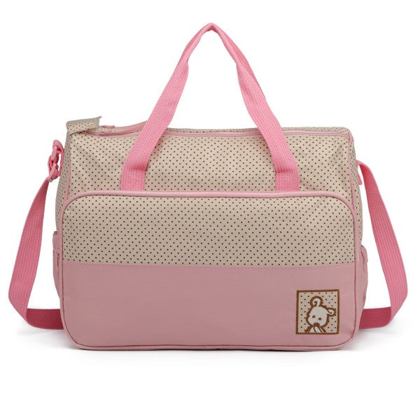 Pink Polka Dot Maternity Baby Changing Bag Set