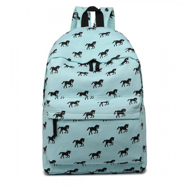 Cotton Canvas School Backpack - Blue