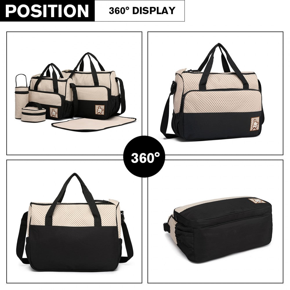 bag  Black Polka Dot Maternity Bag Set Moda Bags My Store