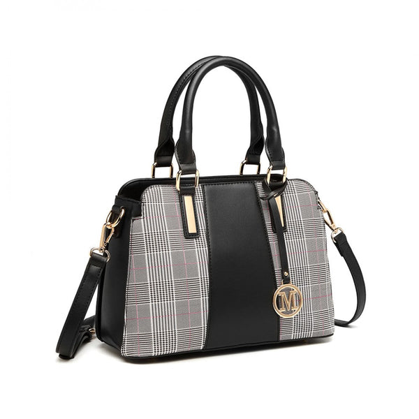 bag  Miss Lulu Gingham Plaid Panel Shoulder Bag Moda Bags Moda Bags