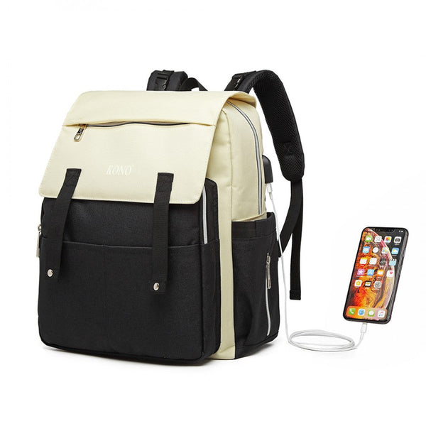 bag  Kono Multi Compartment Baby Changing Backpack with USB Moda Bags Moda Bags