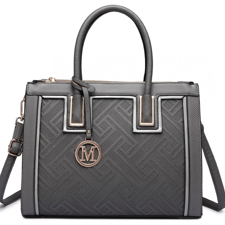 bag  Miss Lulu Raised Cord Tote Handbag Faux Leather Moda Bags Moda Bags