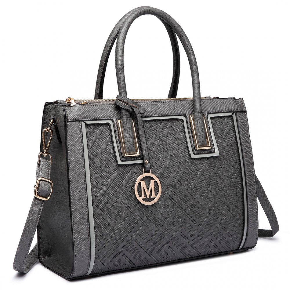 bag  Miss Lulu Raised Cord Tote Handbag Faux Leather Moda Bags Moda Bags