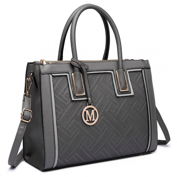 bag  Miss Lulu Raised Cord Tote Handbag Faux Leather Moda Bags Moda Bags
