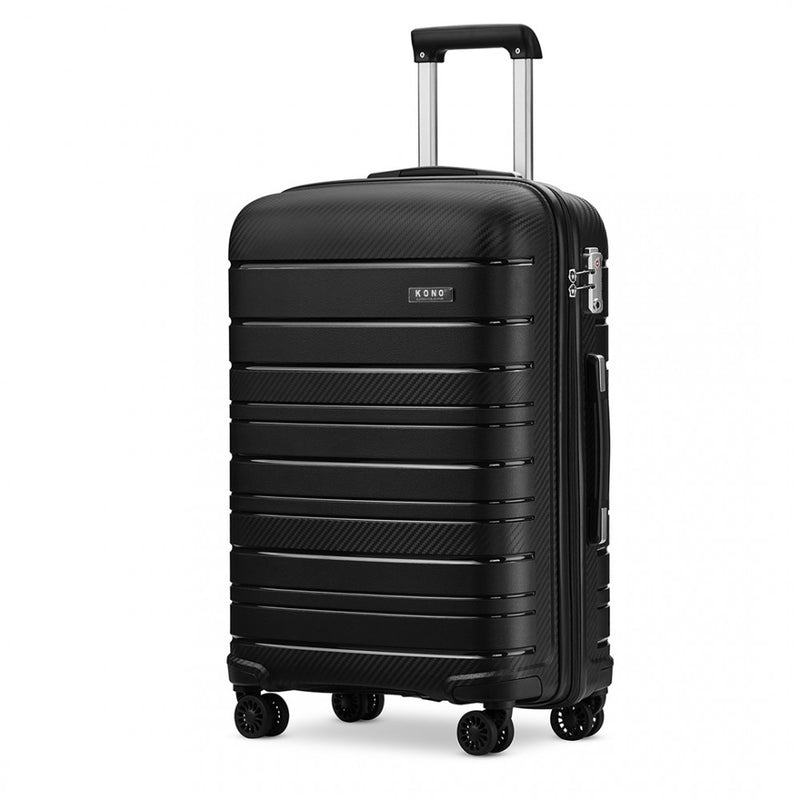 Kono 20 Inch Multi Texture Hard Shell PP Suitcase - Classic Collection - Grey