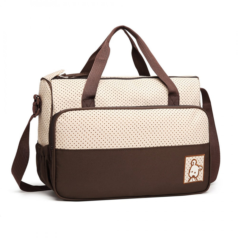 Brown Polka Dot Maternity Baby Changing Bag Set