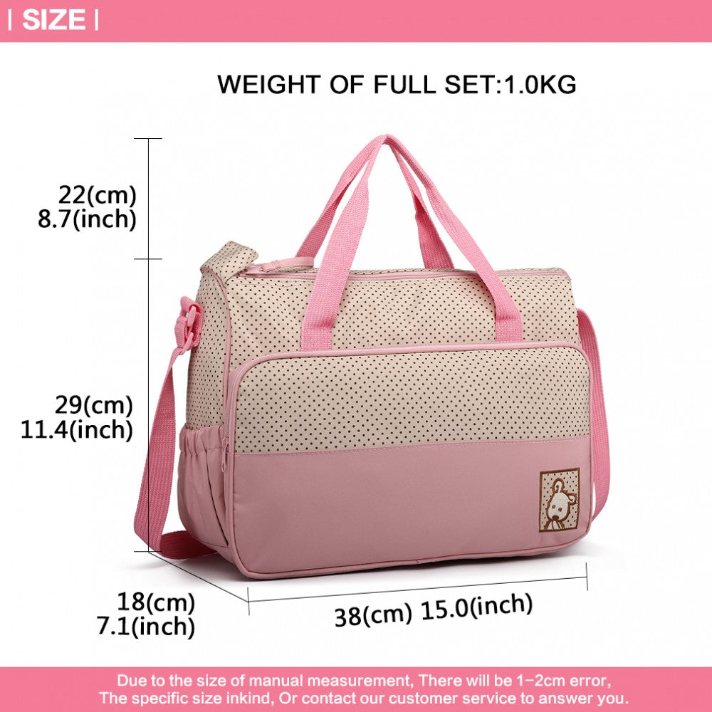 bag  Pink Polka Dot Maternity Baby Changing Bag Set Moda Bags My Store
