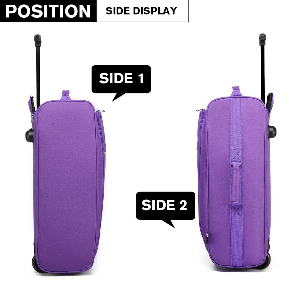 bag  CABIN SIZE SOFT SHELL HAND LUGGAGE - PURPLE Moda Bags Moda Bags