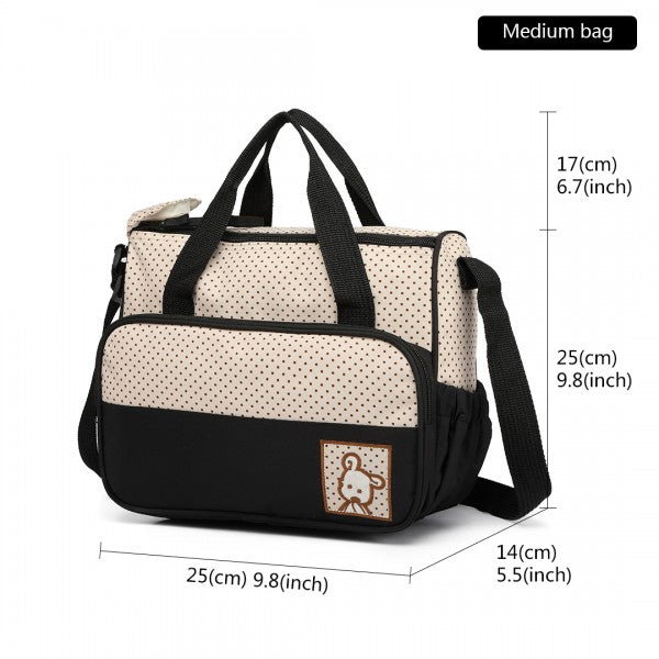 bag  Black Polka Dot Maternity Bag Set Moda Bags My Store