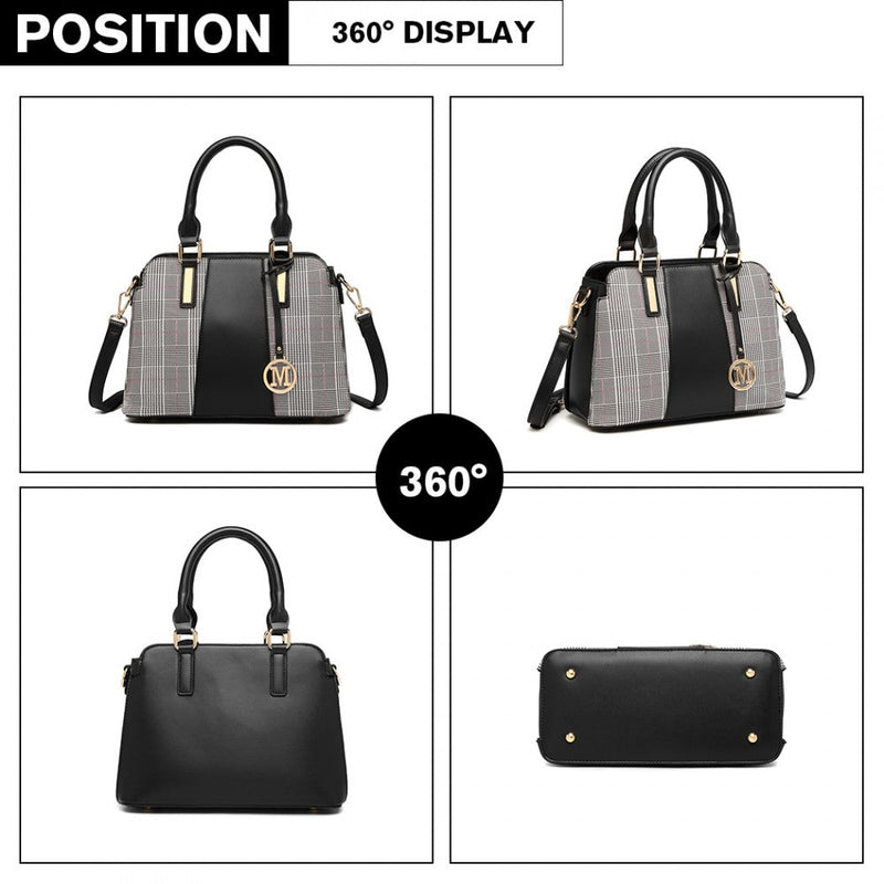 bag  Miss Lulu Gingham Plaid Panel Shoulder Bag Moda Bags Moda Bags