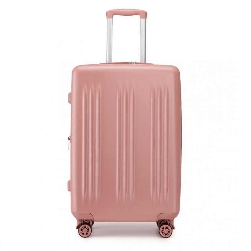 24 Inch Sleek Striped Check-In Suitcase