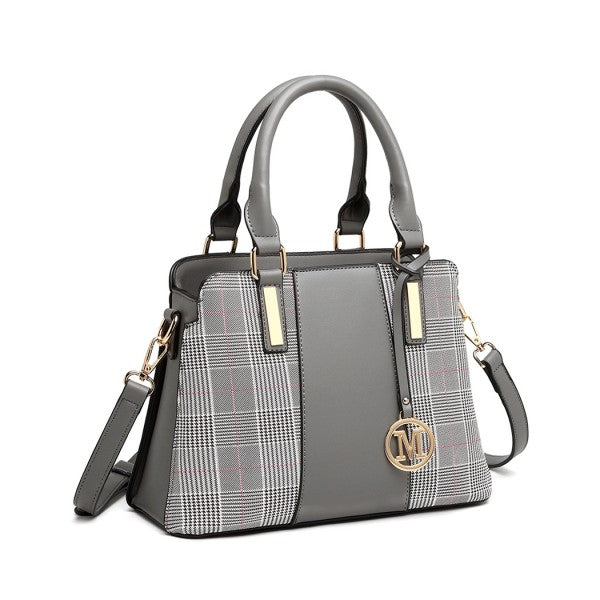 bag  Miss Lulu Gingham Plaid Panel Shoulder Bag Moda Bags Moda Bags