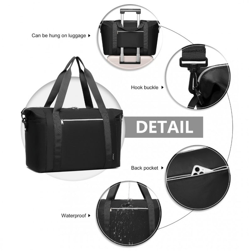 Black Lightweight Travel Gym Duffel Bag