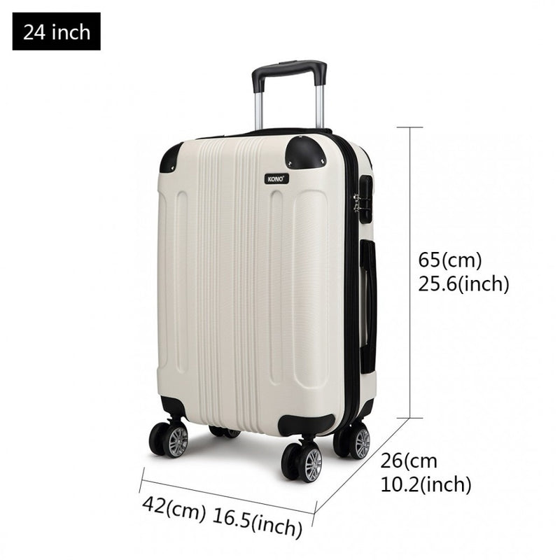 24 Inch ABS Hard Shell Suitcase Luggage - Beige