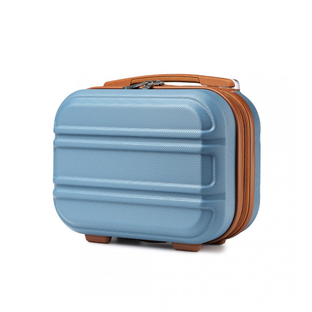 bag  Kono 12 Inch Lightweight Hard Shell ABS Vanity Case - Blue Moda Bags Moda Bags