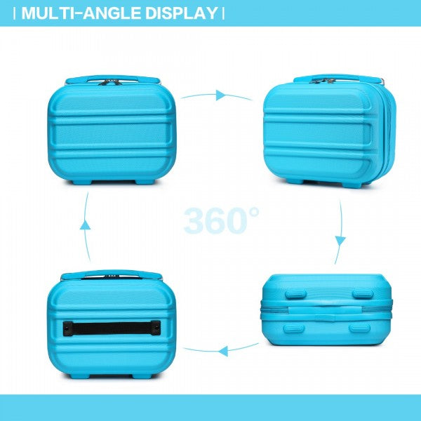 bag  Kono 12 Inch Lightweight Hard Shell ABS Vanity Case - Blue Moda Bags Moda Bags