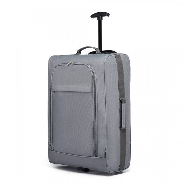 bag  CABIN SIZE SOFT SHELL HAND LUGGAGE - GREY Moda Bags Moda Bags