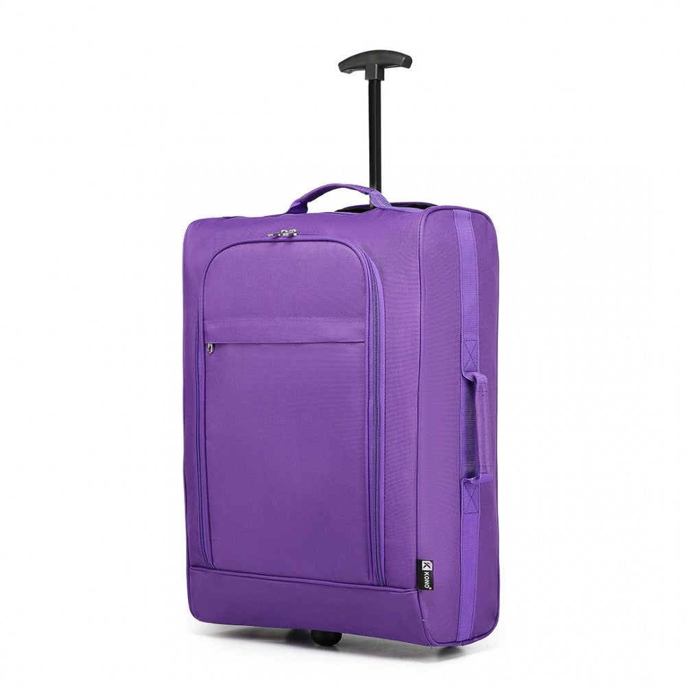 bag  CABIN SIZE SOFT SHELL HAND LUGGAGE - PURPLE Moda Bags Moda Bags