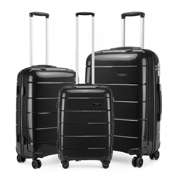 20-24-28” HARD SHELL PP SUITCASE SET - BLACK