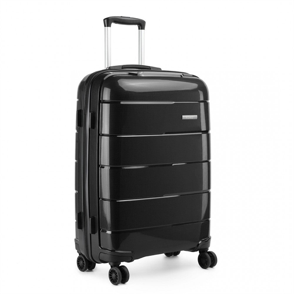 bag  20 INCH CABIN SIZE HARD SHELL PP SUITCASE - BLACK Moda Bags Moda Bags