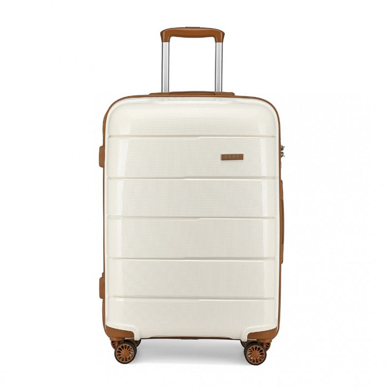 20 INCH CABIN SIZE HARD SHELL PP SUITCASE - CREAM