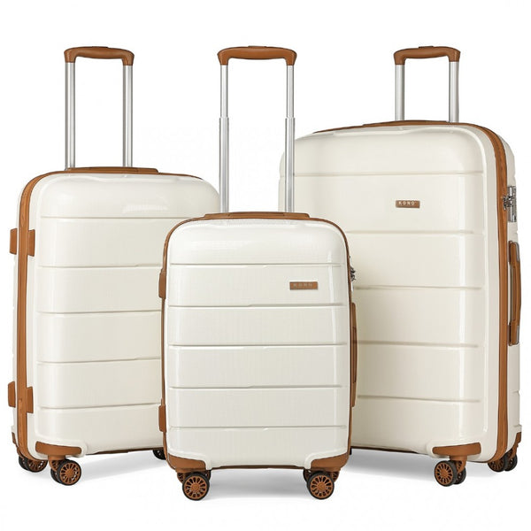 20-24-28” HARD SHELL PP SUITCASE SET - CREAM