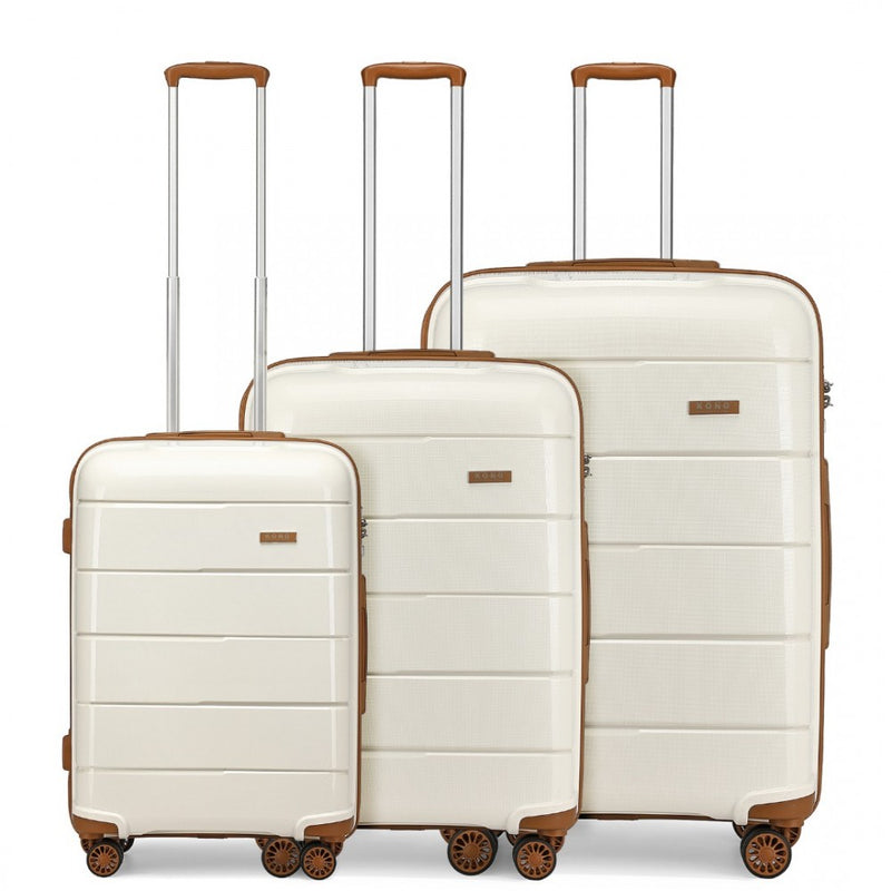 20-24-28” HARD SHELL PP SUITCASE SET - CREAM