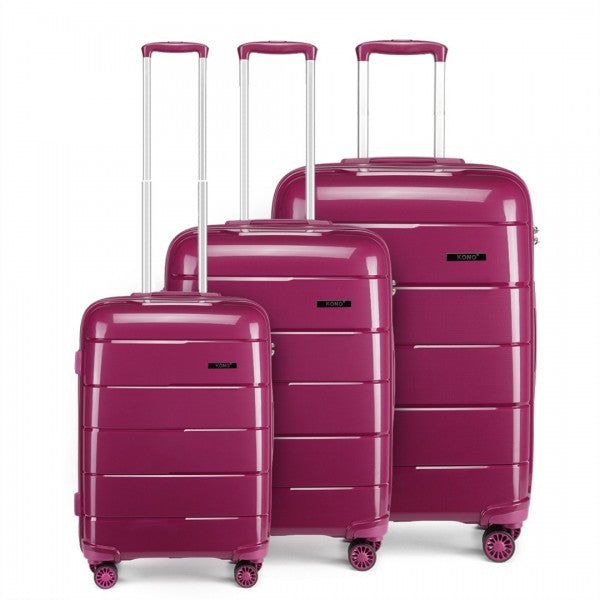 20-24-28” HARD SHELL PP SUITCASE SET - PURPLE