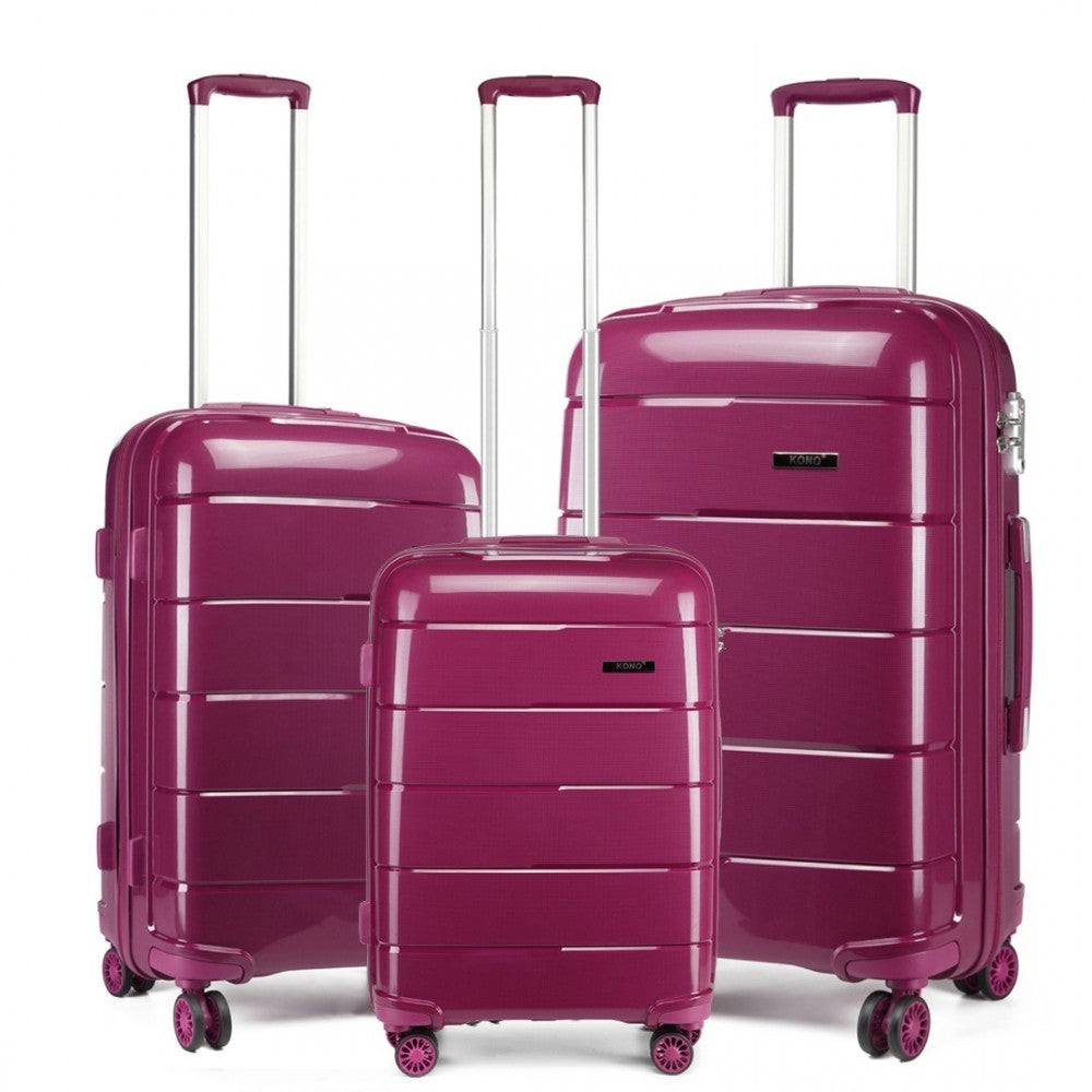 bag  20-24-28” HARD SHELL PP SUITCASE SET - PURPLE Moda Bags Moda Bags