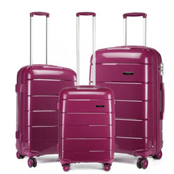 20-24-28” HARD SHELL PP SUITCASE SET - PURPLE