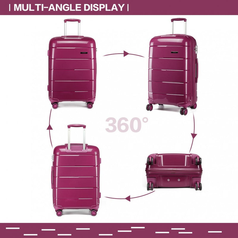 20-24-28” HARD SHELL PP SUITCASE SET - PURPLE