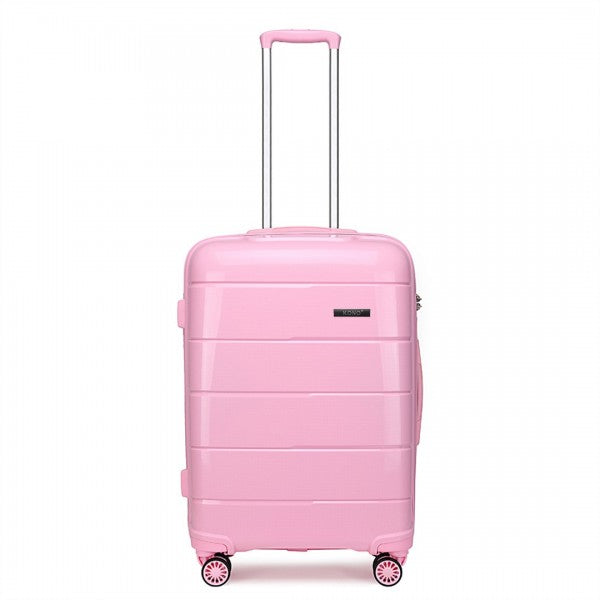 bag  20 INCH CABIN SIZE HARD SHELL PP SUITCASE - PINK Moda Bags Moda Bags