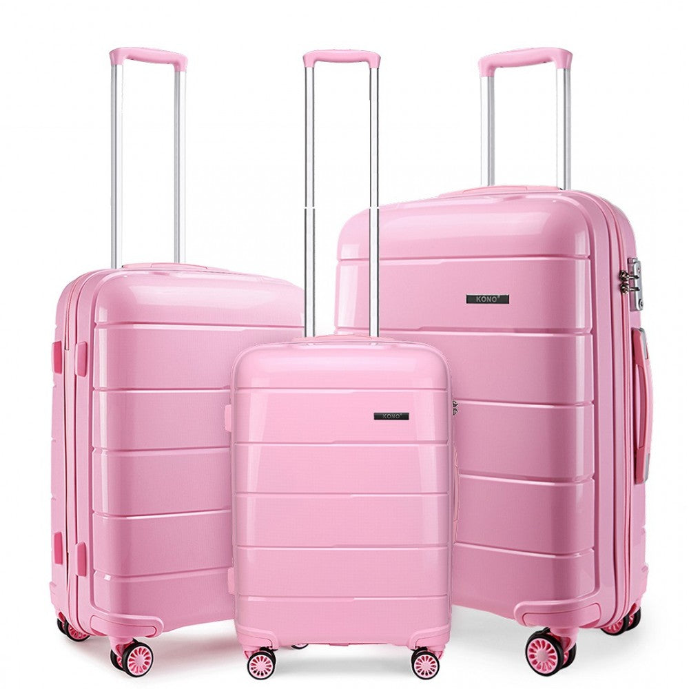 bag  20-24-28” HARD SHELL PP SUITCASE SET - PINK Moda Bags Moda Bags