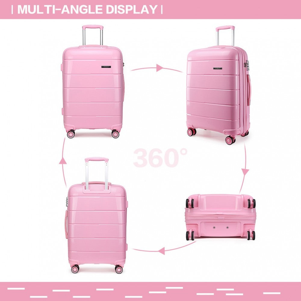 bag  20 INCH CABIN SIZE HARD SHELL PP SUITCASE - PINK Moda Bags Moda Bags