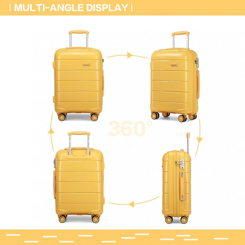 24 INCH HARD SHELL PP SUITCASE - YELLOW