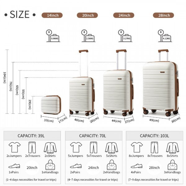 Kono Multi Texture Hard Shell PP Suitcase