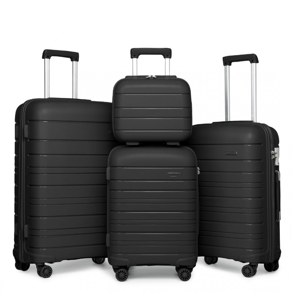 bag  Kono Multi Texture Hard Shell PP Suitcase White Moda Bags Moda Bags