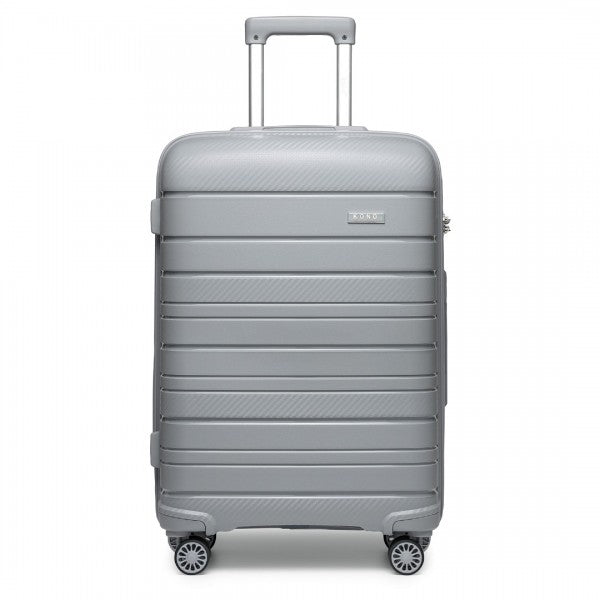 bag  Kono 20 Inch Multi Texture Hard Shell PP Suitcase - Classic Collection - Grey Moda Bags Moda Bags