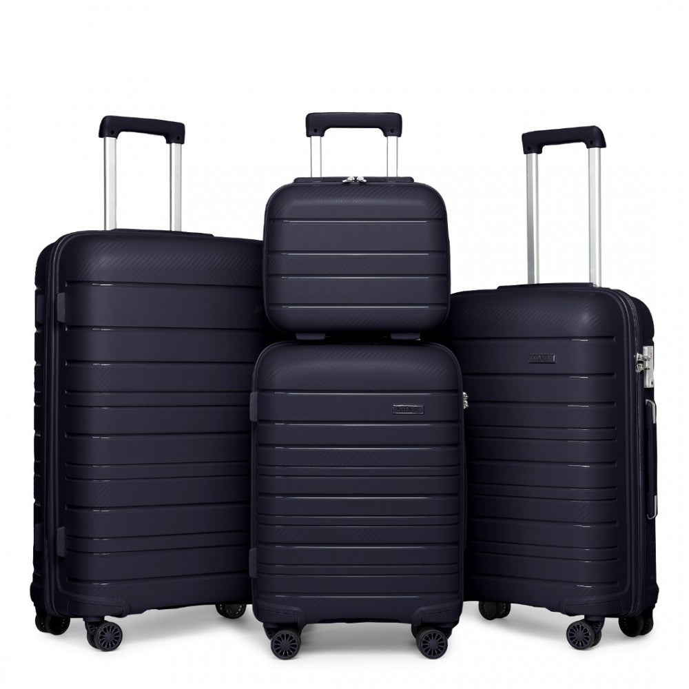 bag  Kono Multi Texture Hard Shell PP Suitcase White Moda Bags Moda Bags