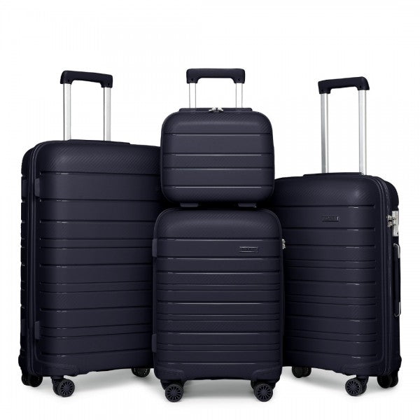 bag  Kono Multi Texture Hard Shell PP Suitcase Navy Moda Bags Moda Bags