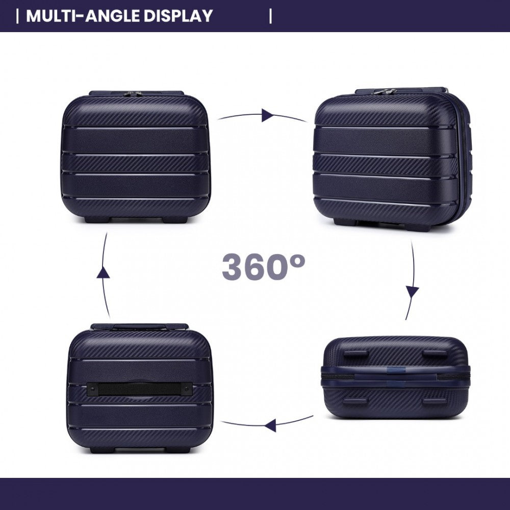 bag  Kono Multi Texture Hard Shell PP Suitcase Navy Moda Bags Moda Bags
