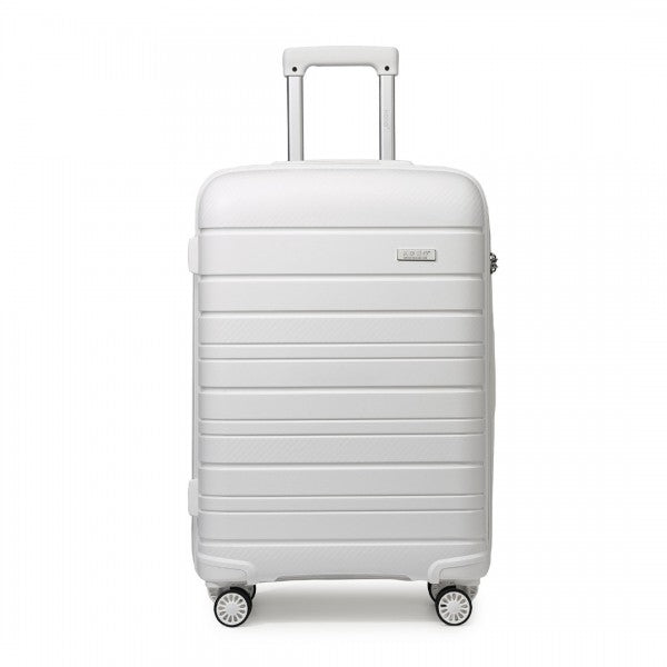 Kono 28 Inch Multi Texture Hard Shell PP Suitcase - Classic Collection - White