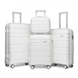 Kono Multi Texture Hard Shell PP Suitcase White