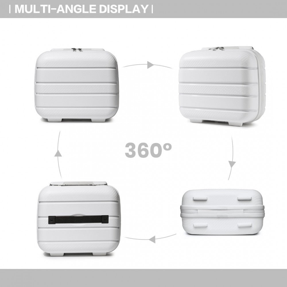 bag  Kono Multi Texture Hard Shell PP Suitcase White Moda Bags Moda Bags