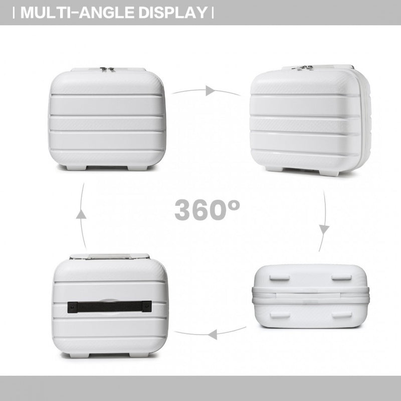 Kono Multi Texture Hard Shell PP Suitcase White