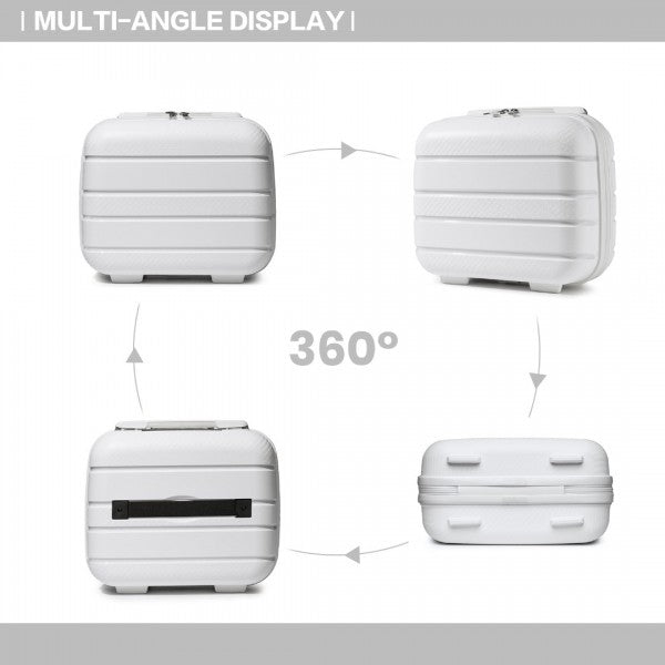 Kono Multi Texture Hard Shell PP Suitcase White