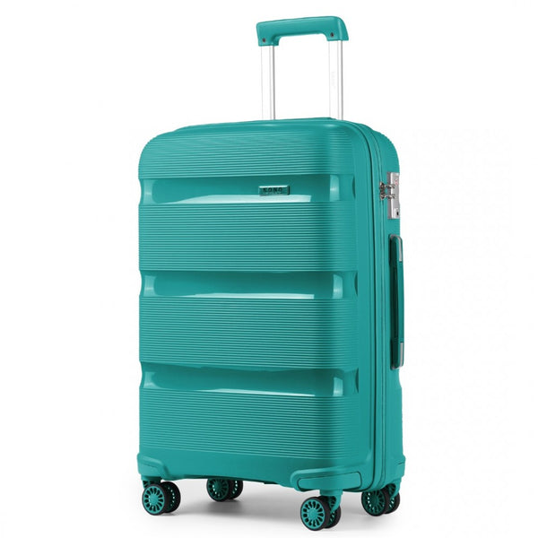 Kono 24 Inch Bright Hard Shell PP Suitcase - Classic Collection - Blue/Green