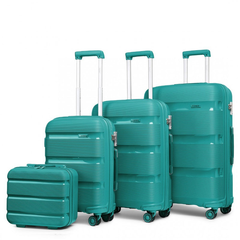 Bright Hard Shell PP Suitcase With TSA Lock And Vanity